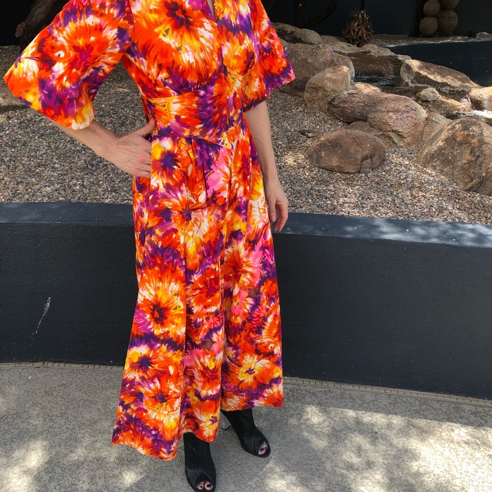 🔺SOLD🔺Vintage 70s floral Bell bottom palazzo Jumpsuit - Picture 4 of 8